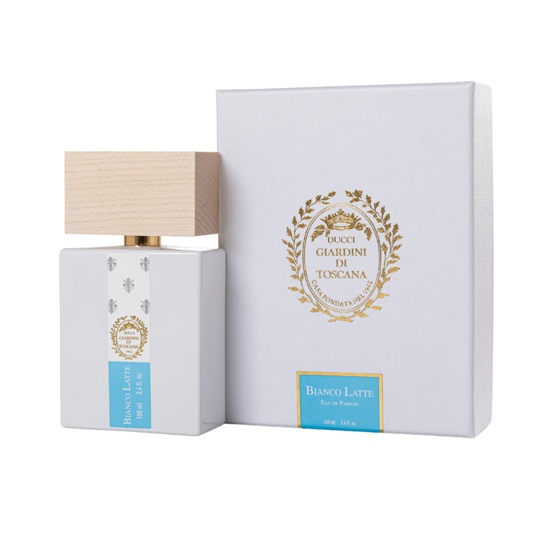 Giardini di Toscana Bianco Latte Eau de Parfum bottle with box