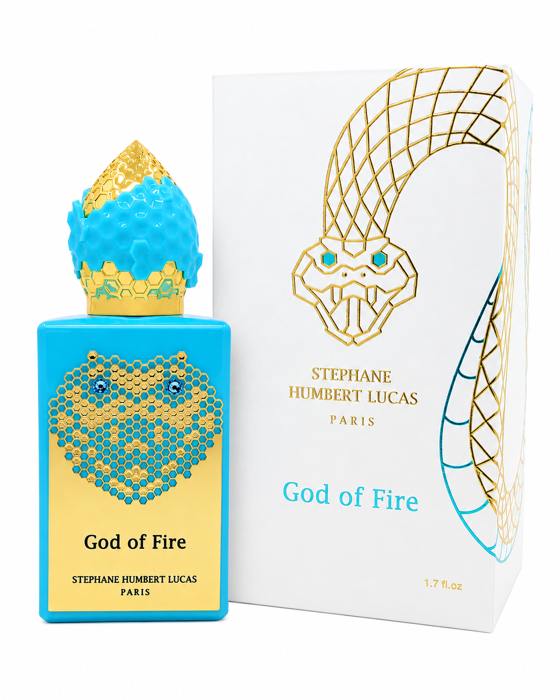 Stephane Humbert Lucas God of Fire Eau de Parfum retail bottle, shown for reference only