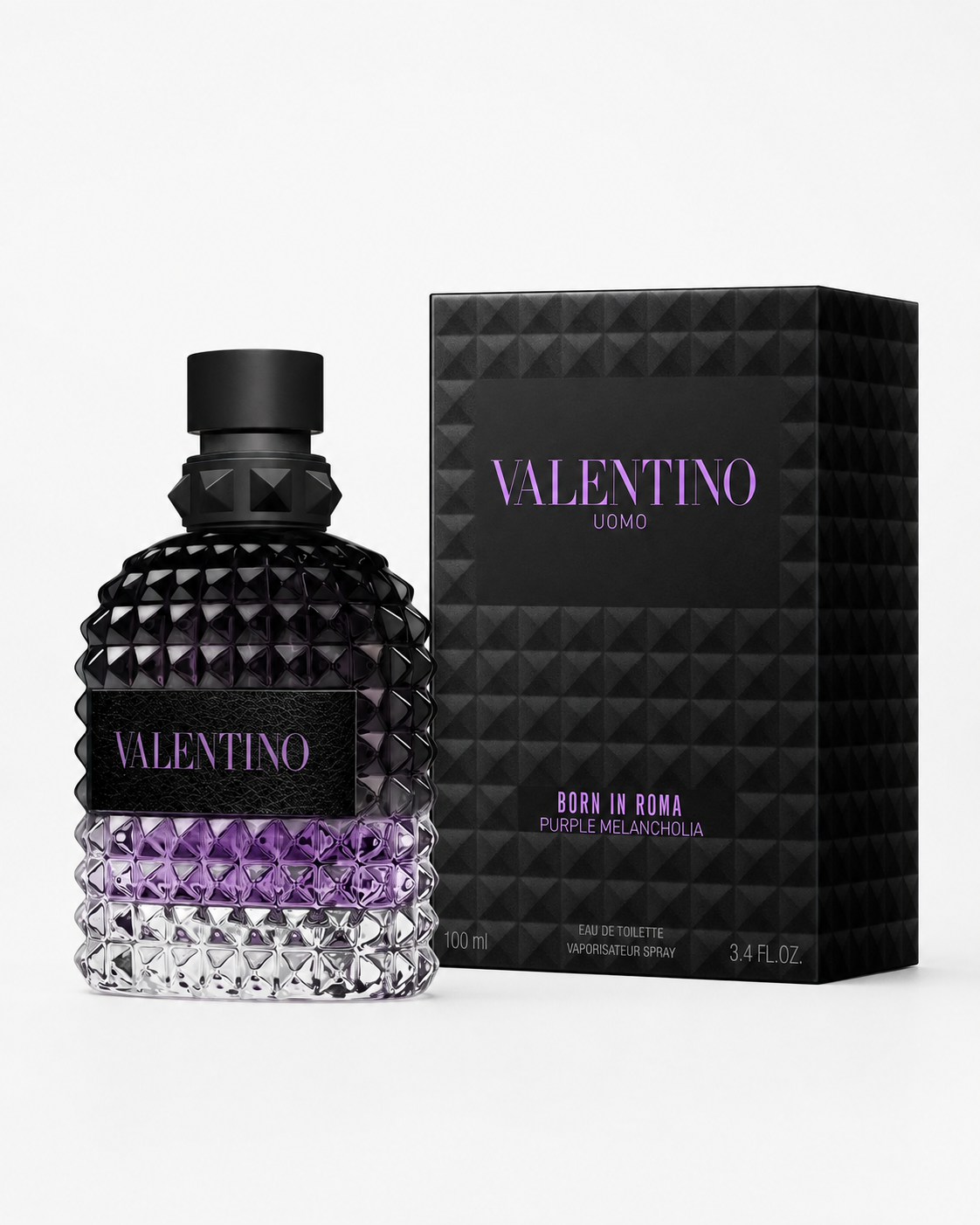 Valentino Uomo Born in Roma Purple Melancholia Eau de Toilette bottle with retail box