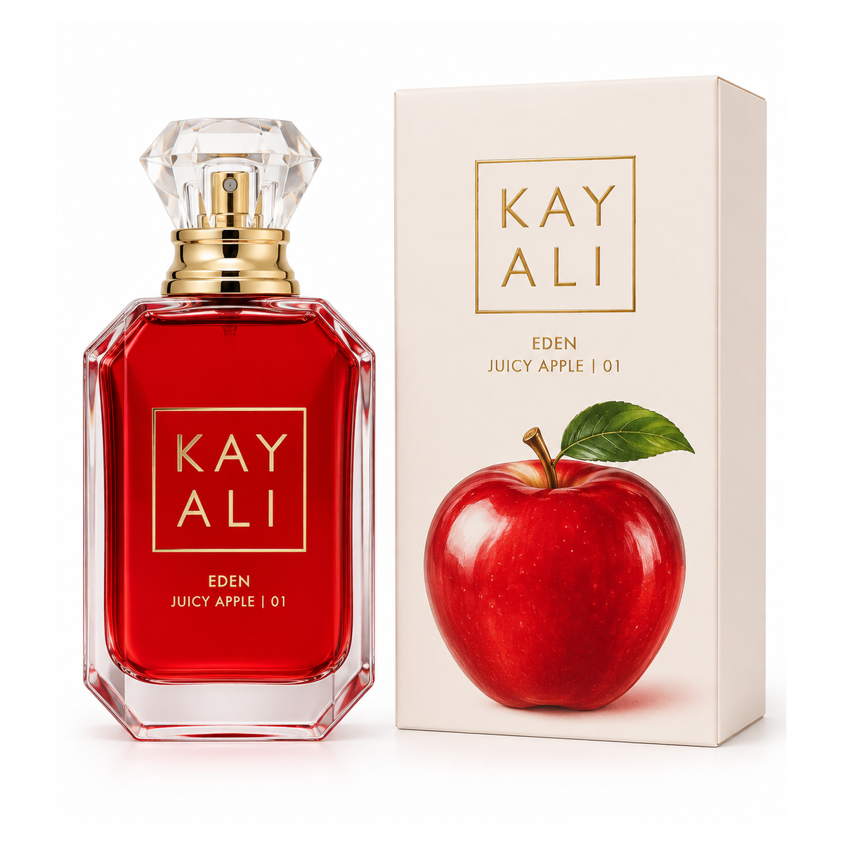 Kayali Eden Juicy Apple 01 Eau de Parfum bottle with box