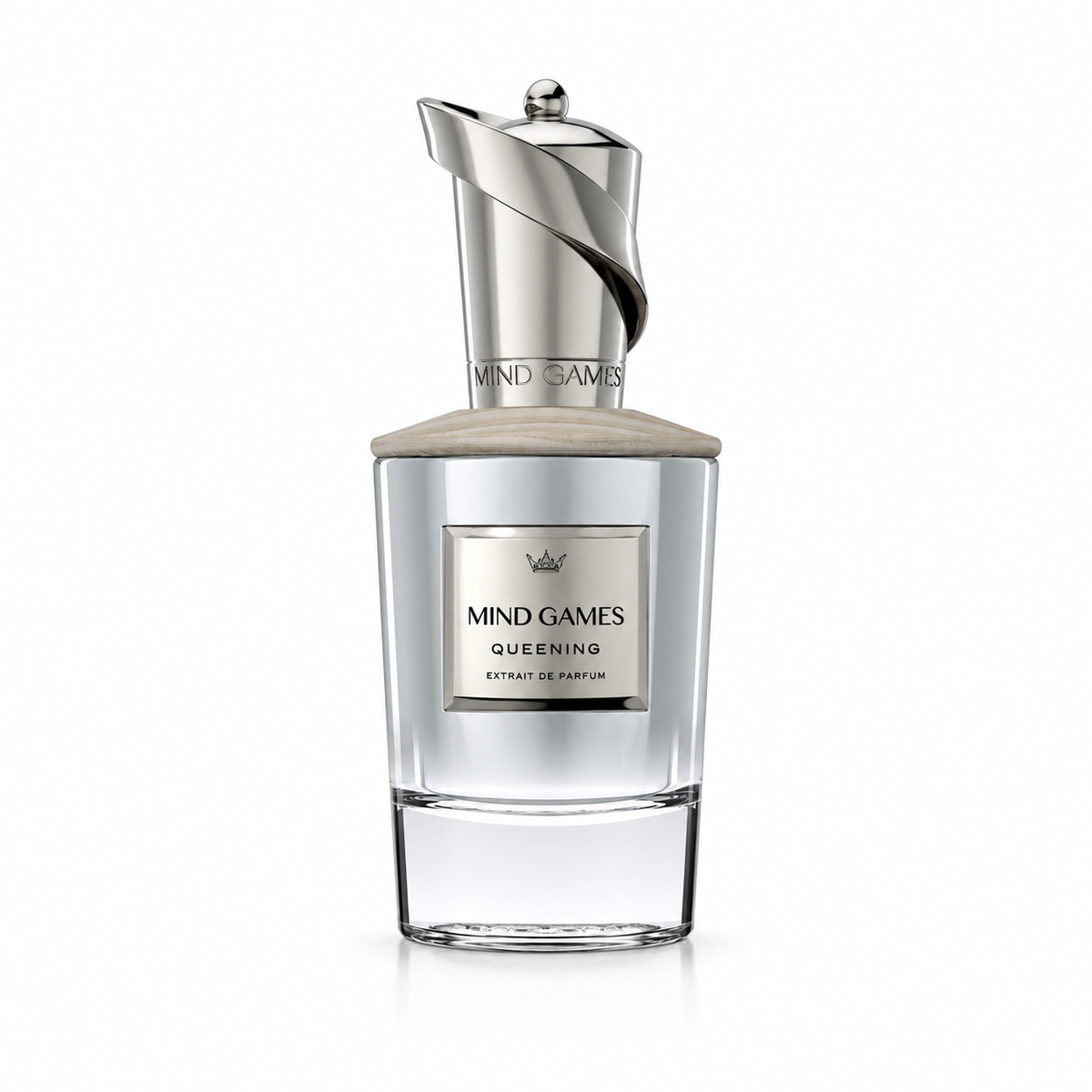 Mind Games Queening Parfum retail bottle, shown for reference only