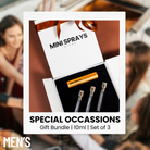 The Special Occasion Edit men's perfume decant gift set by MiniSprays retail bottle, shown for reference only