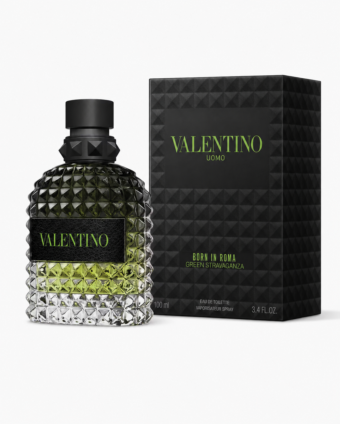 Valentino Uomo Born in Roma Green Stravaganza Eau de Toilette bottle with retail box
