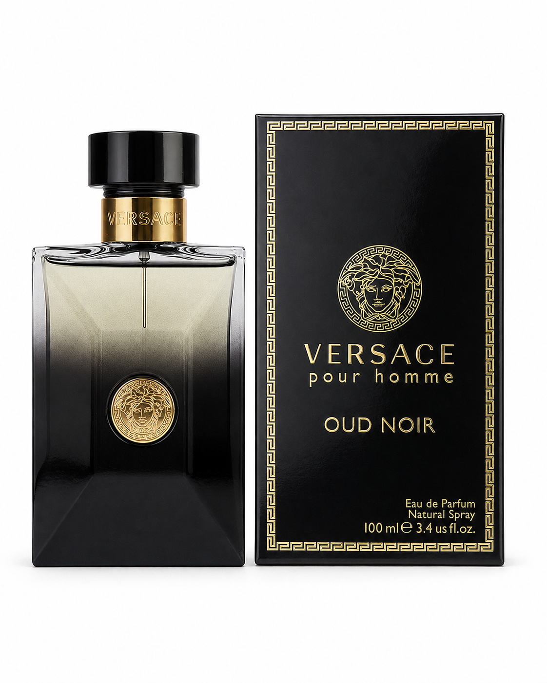 Versace Pour Homme Oud Noir Eau de Parfum bottle with box