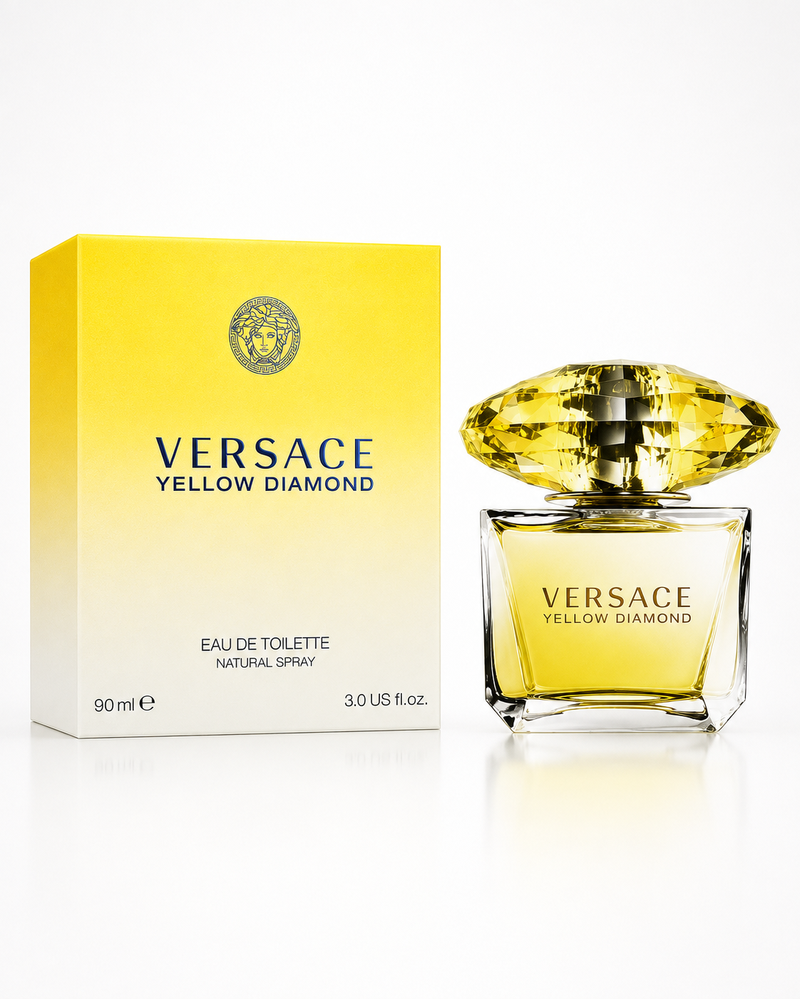 Versace Yellow Diamond Eau de Toilette bottle with box